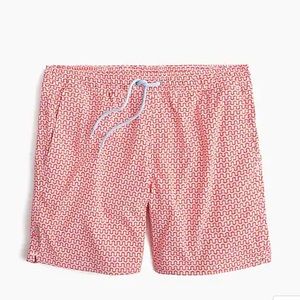 J. Crew 6" stretch swim trunk in maze print